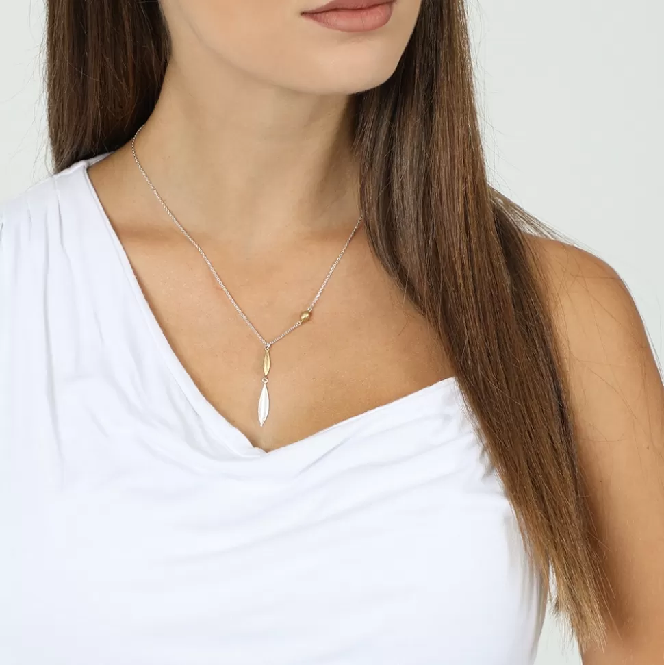 Women Folli Follie Necklaces^Anima Olea Short Bi-Color Necklace With Leaves And Olive Motif