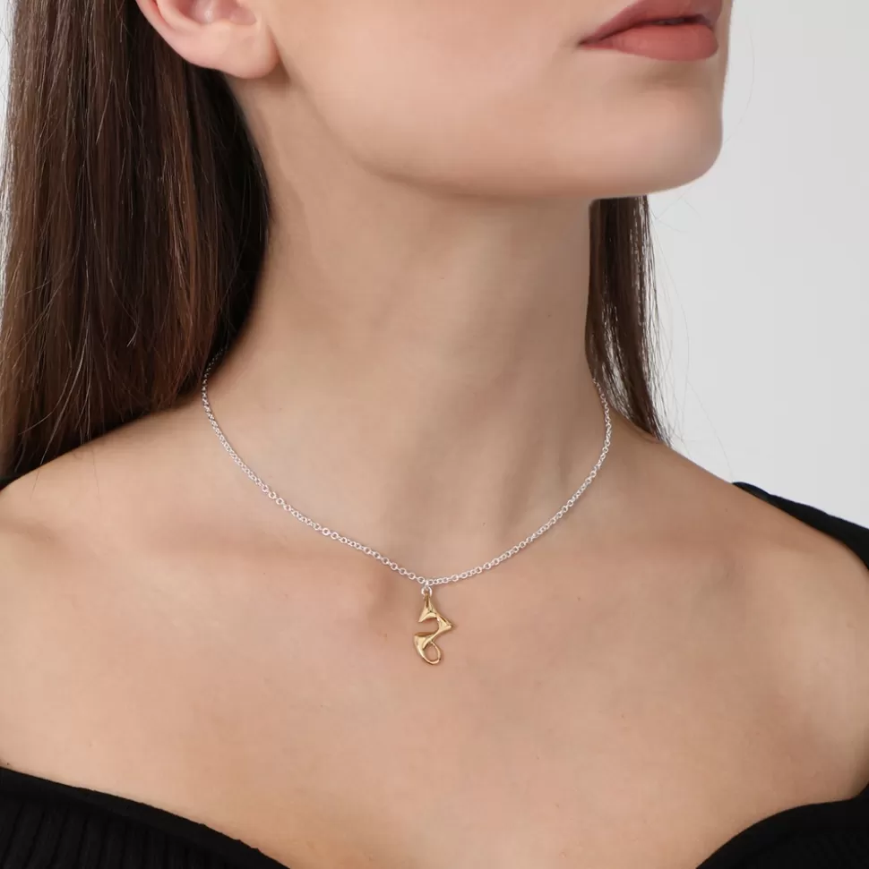 Women Folli Follie Necklaces^Beauty Flow Short Silver Necklace With Hanging Irregular Motif
