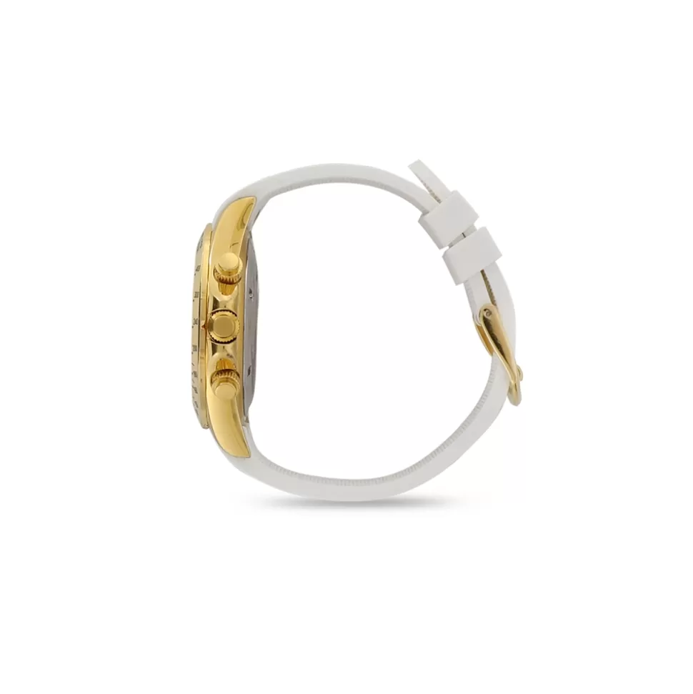 Women Folli Follie Rubber Strap^Color Me Freesilicone Strap Gold Plated Watch