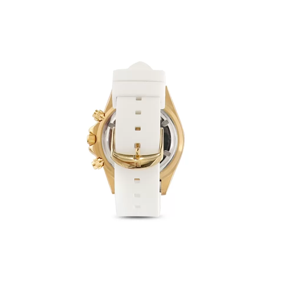 Women Folli Follie Chronograph^Color Me Freesilicone Strap Gold Plated Watch
