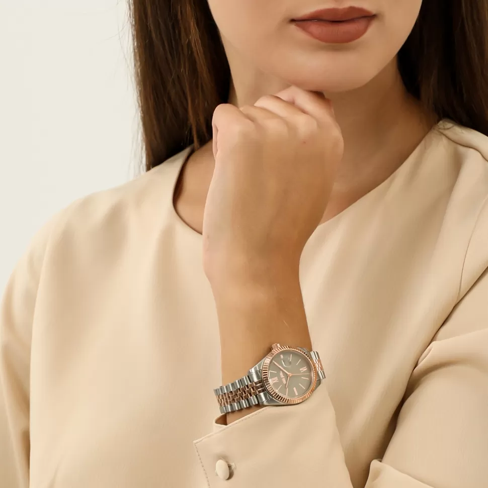 Women Folli Follie Bracelet^Eternally Mine Bi-Color Bracelet Watch With Gray Dial