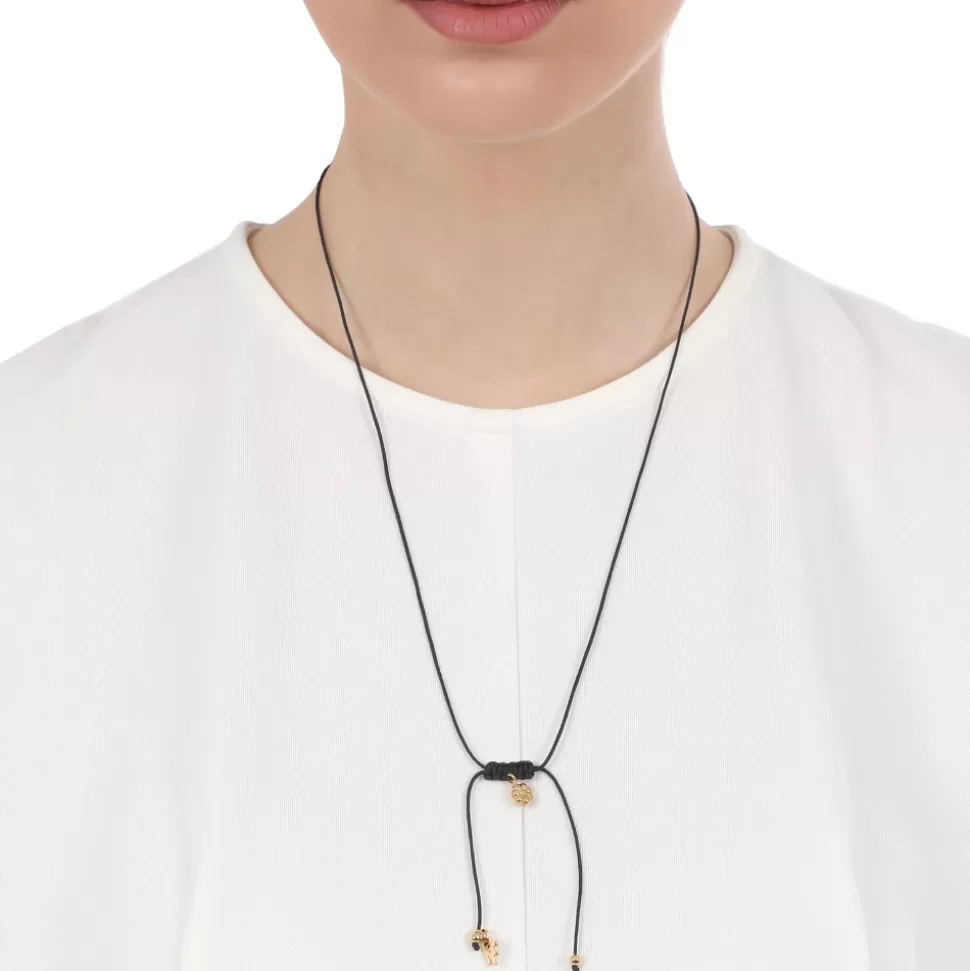 Women Folli Follie Necklaces^Fashionable.Me Cord Necklace With Gold Plated Flower Motif