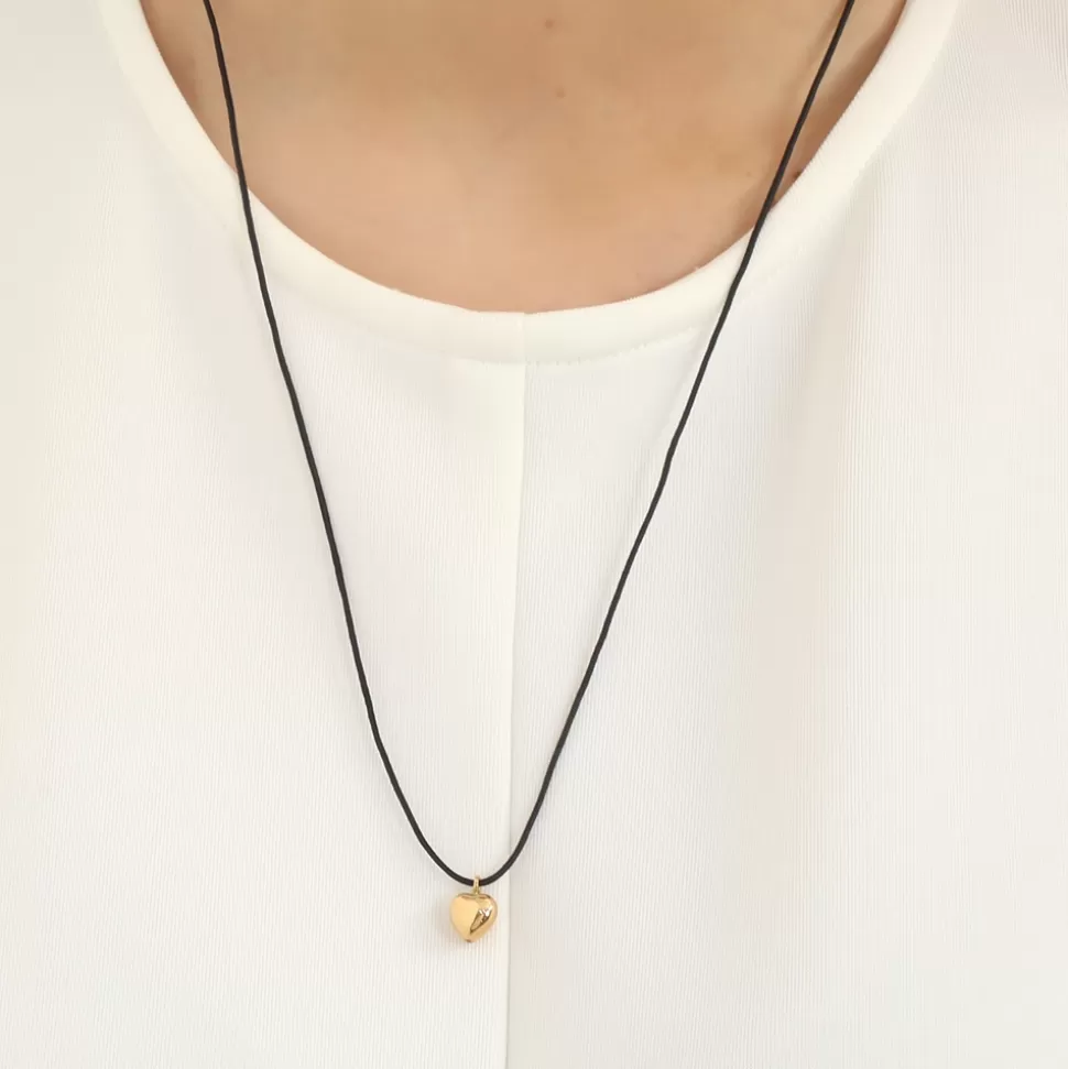 Women Folli Follie Necklaces^Fashionable.Me Cord Necklace With Gold Plated Heart Motif