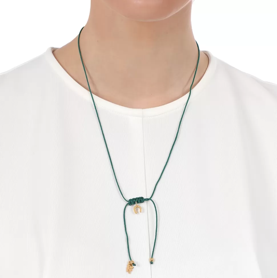 Women Folli Follie Necklaces^Fashionable.Me Cord Necklace With Gold Plated Horseshoe Motif