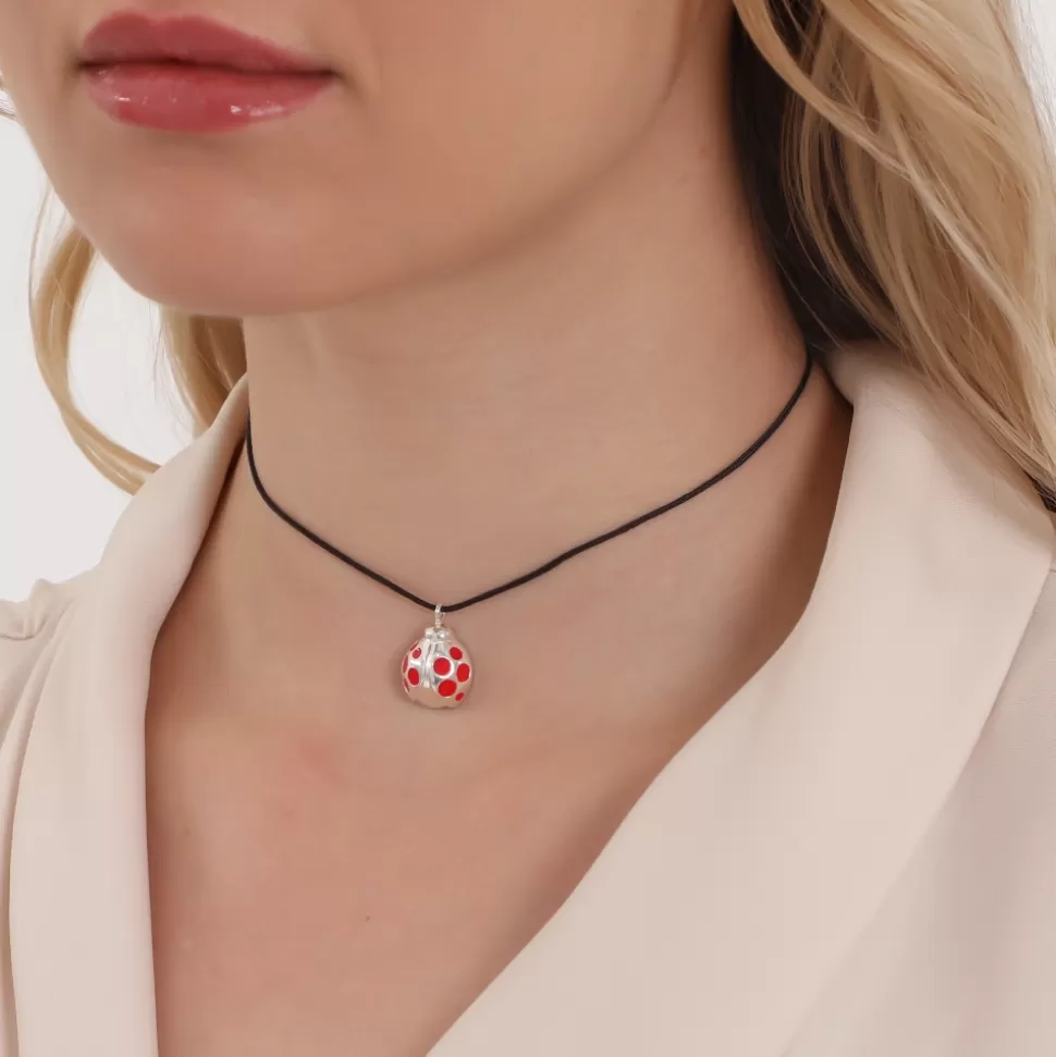 Women Folli Follie Necklaces^Fashionable.Me Cord Necklace With Silver Ladybug Motif