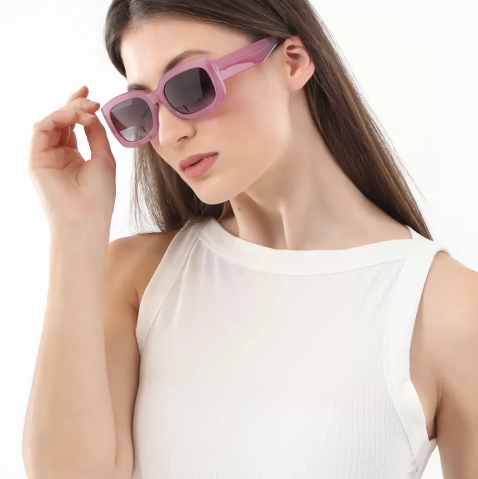 Women Folli Follie Sunglasses^Sunglasses Medium Rectangular Mask In Purple Color