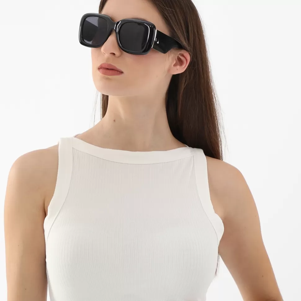 Women Folli Follie Sunglasses^Sunglasses Medium Square Mask In Black Color