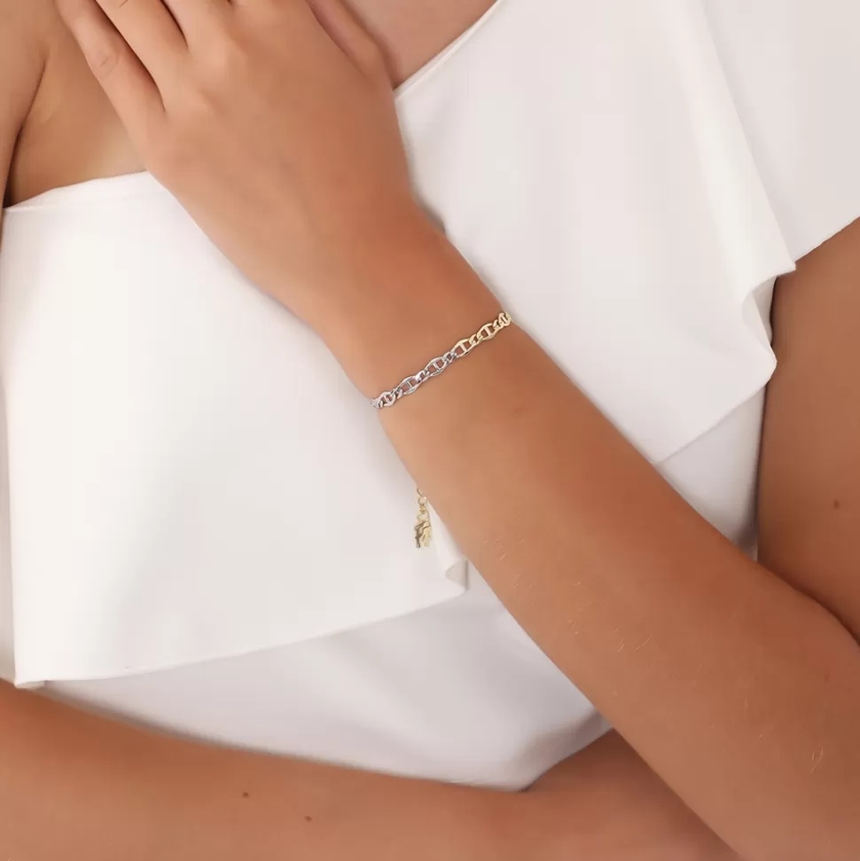 Women Folli Follie Bracelets^The Chain Addiction Bi-Color Thin Flat Bracelet