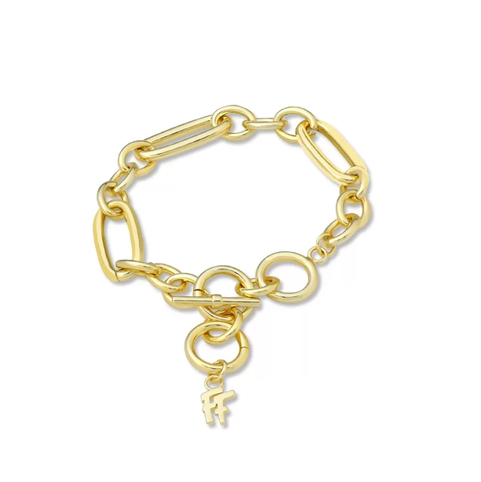 Women Folli Follie Bracelets^The Chain Addiction Gold Plated Bracelet With Oval And Round Links