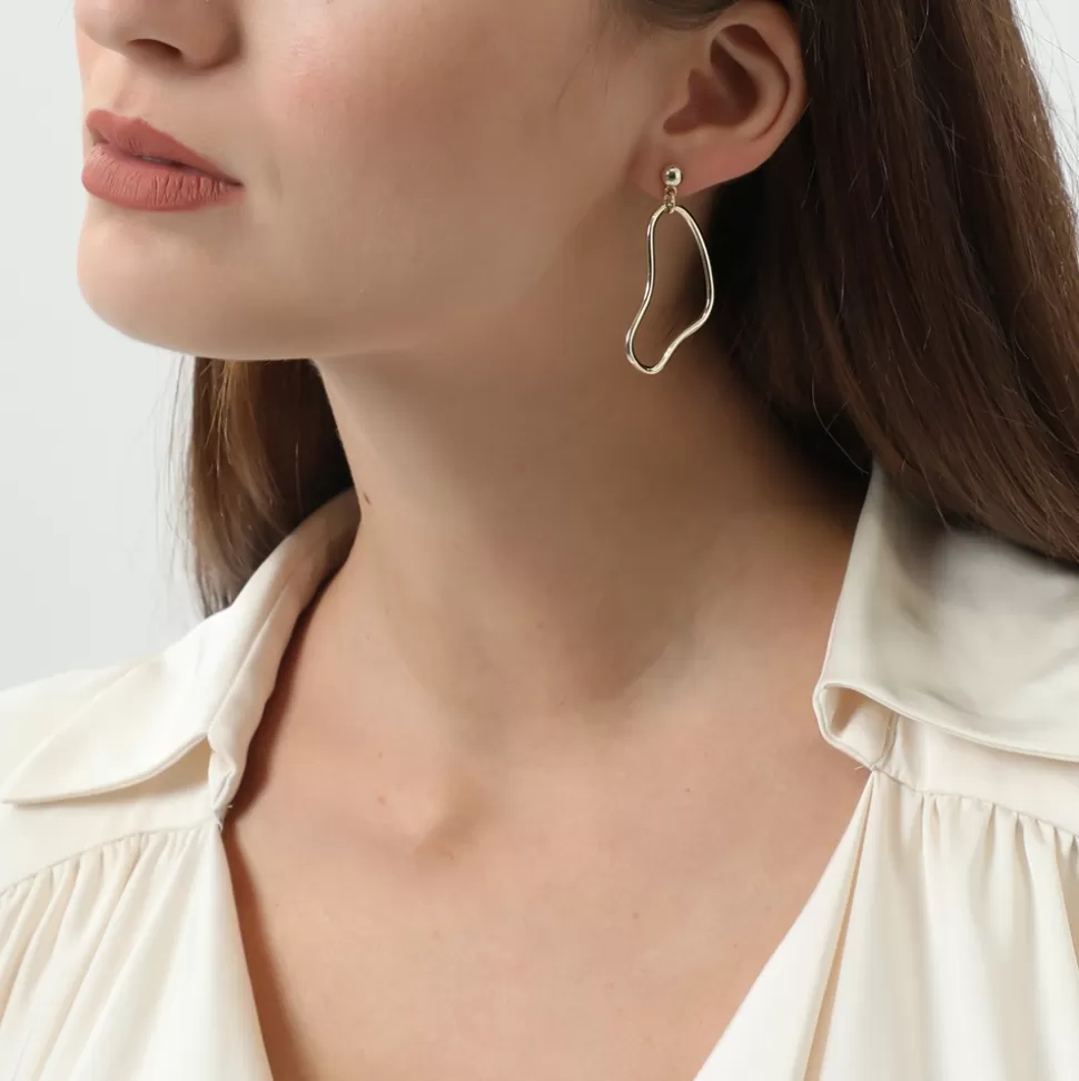 Women Folli Follie Earrings^The Chain Addiction Gold Plated Mismatched Dangle Earrings With Links And Pearls