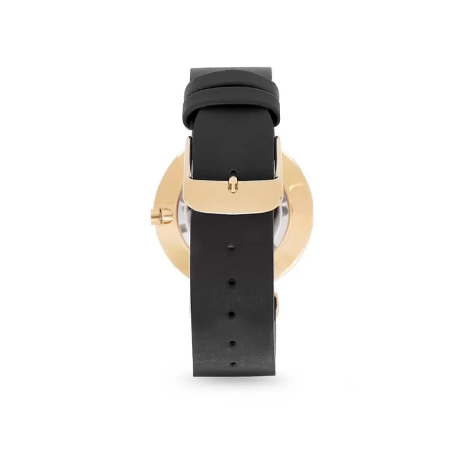 Women Folli Follie Leather Strap^Vintage Dynasty Gold Plated Watch With Leather Strap
