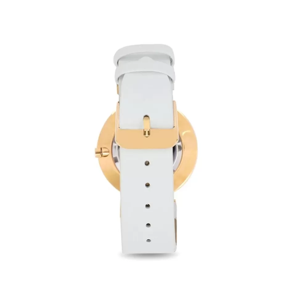Women Folli Follie Leather Strap^Vintage Dynasty Gold Plated Watch With Leather Strap